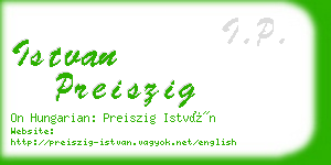 istvan preiszig business card